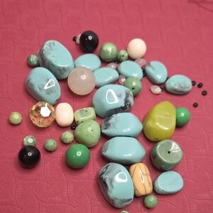 Assorted Beads in Turquoise and Green